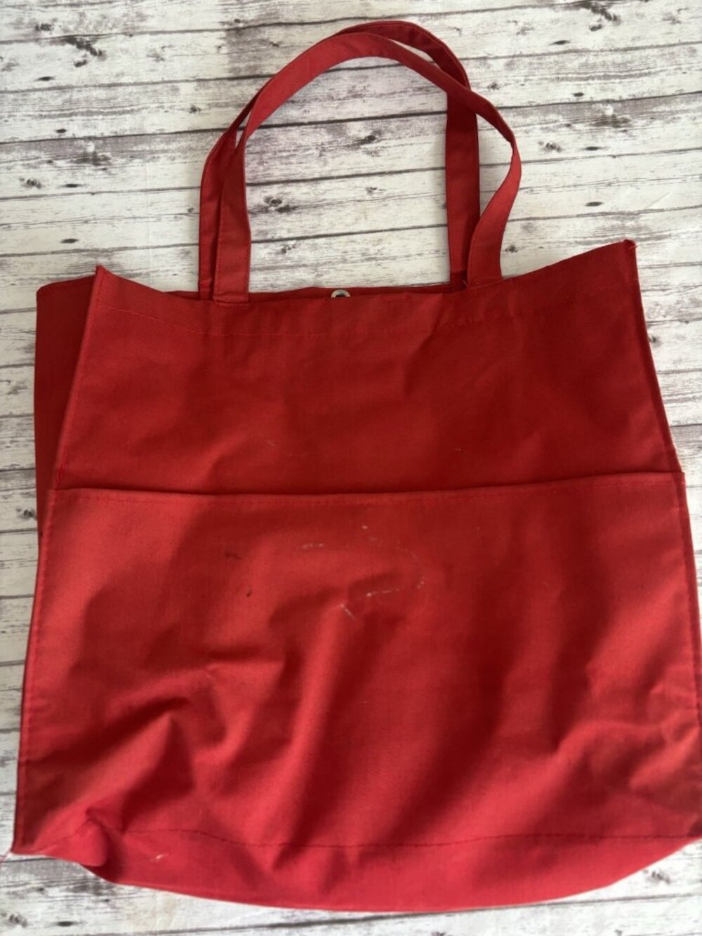 Vintage Red Needlecraft Knitting Needlework Crafts Project Tote Bag MCM - Picture 2 of 13